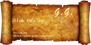 Glab Géza névjegykártya