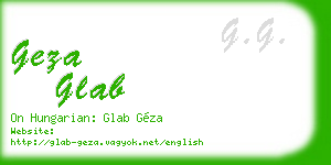 geza glab business card